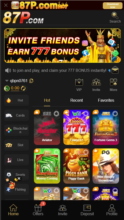 87 p casino