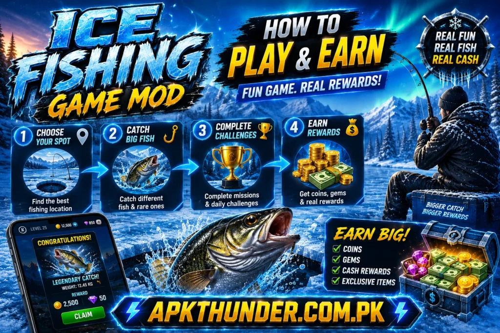 Ice Fishing Game MOD APK Earning opportunities