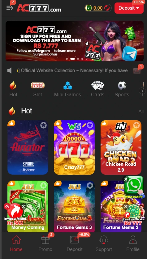 AC777 Game APK (Download the (Free Earning App) in Pakistan