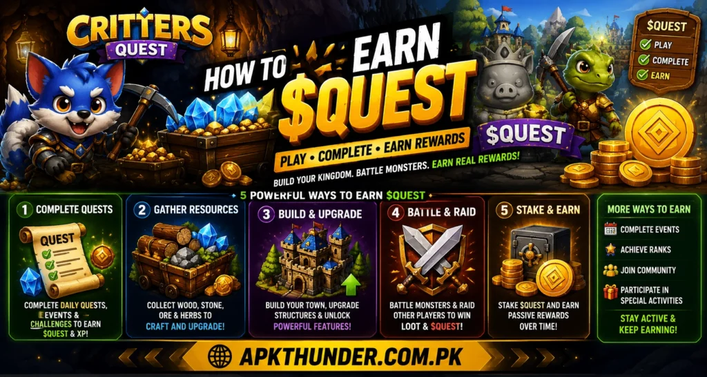 How to Earn $QUEST in critters quest crypto game 2026